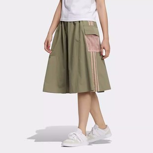 H18602 adidas 阿迪达斯运动裙女子网球高腰透气休闲舒适半身长裙