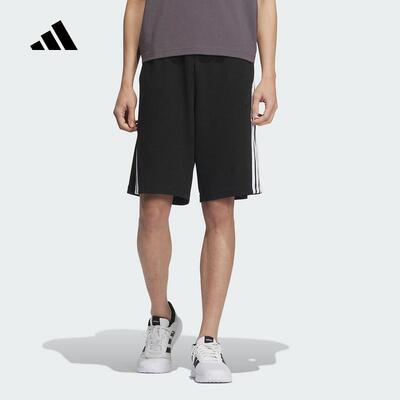 adidas阿迪达斯短裤男25夏季新款三条纹针织运动休闲五分裤KC3897