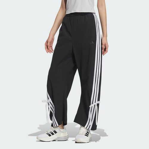 adidas阿迪达斯女裤新款春季新款喇叭裤三条纹梭织运动长裤JY7666