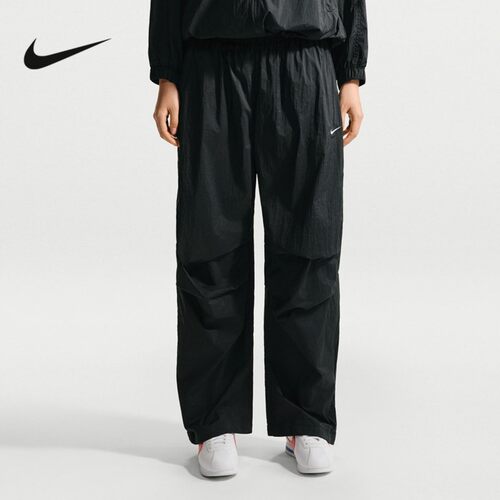NIKE耐克女裤新款夏季透气宽松抽绳收口裤梭织运动长裤IO3377-010