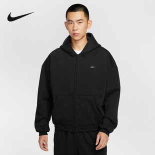Nike耐克运动外套男子新款冬季篮球连帽衫宽松加绒夹克IO3690-010