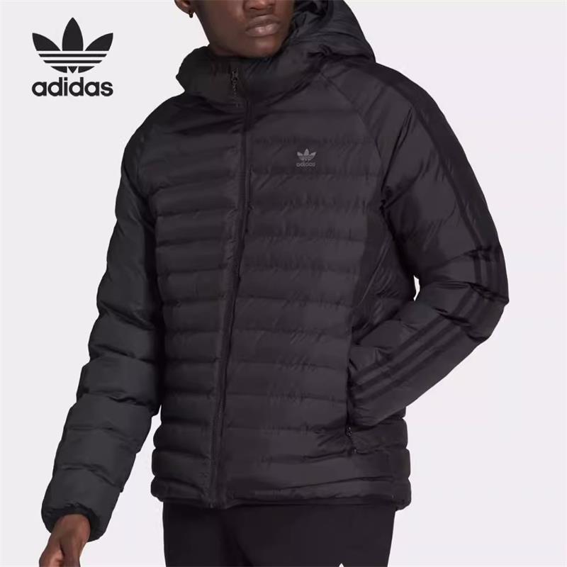 Adidas/阿迪达斯三叶草棉服男子运动休闲保暖连帽夹克外套 HD4757