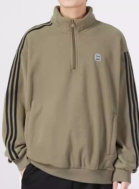 Adidas/阿迪达斯卫衣男子运动服宽松休闲加绒套头衫HN8734 HN8735
