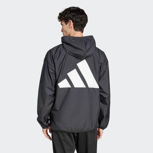 adidas阿迪达斯外套男子2025春季新款梭织连帽宽松防风夹克JF3687