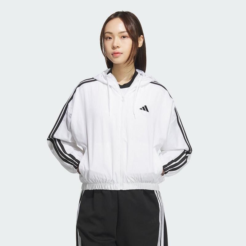 adidas阿迪达斯外套女子新款春季新款运动休闲连帽梭织夹克JZ2161图片