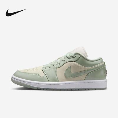 Nike耐克女鞋Air JORDAN 1 AJ1抹茶奶绿 低帮复古板鞋HF4078-100