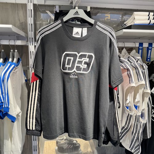 adidas阿迪达斯运动短袖男新款秋季复古休闲透气T恤JX2633 JX2634
