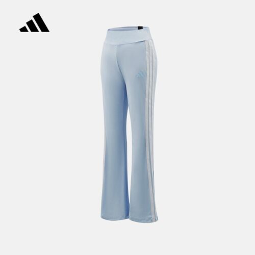 adidas阿迪达斯女裤新款夏休闲喇叭裤针织运动长裤KX2749 KX2750