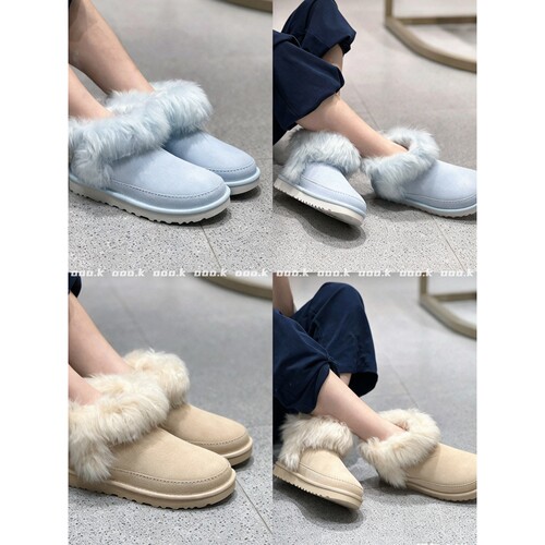 ooo.k / 奶呼呼很显温柔！26FW 圆头翻边羊羔毛厚底短筒雪地靴 女