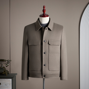【TGH】加棉加厚毛呢外套男秋冬季修身保暖商务行政短款夹克JK868