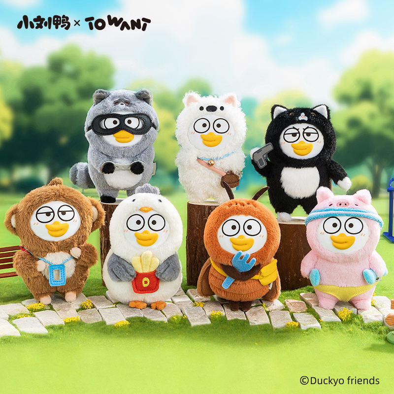 小刘鸭杂货铺动物生活图鉴滴胶脸毛绒盲盒可爱潮玩手办公仔玩偶
