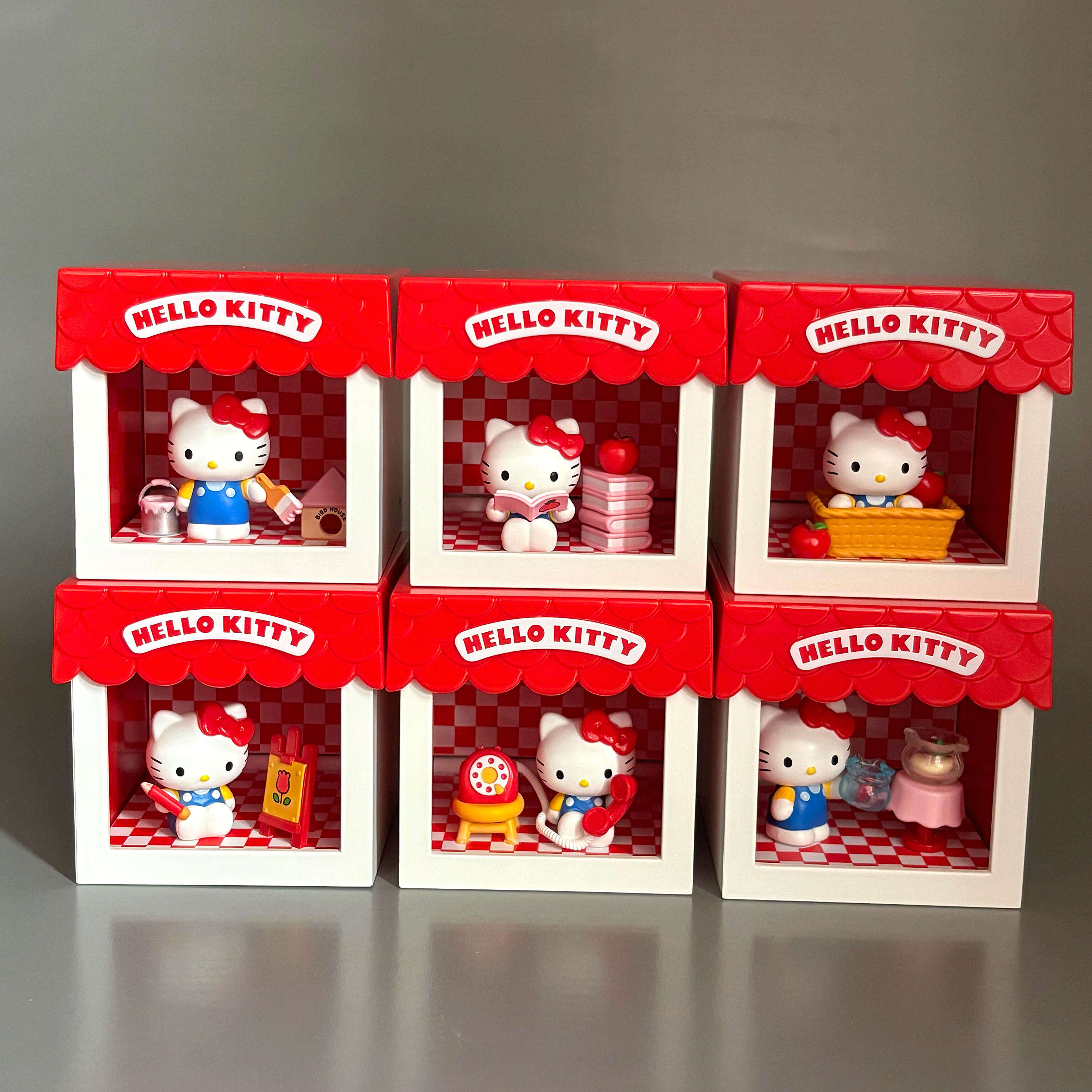 正版Hello Kitty趣味小屋系列微盒潮玩桌面摆件可爱女生生日礼物