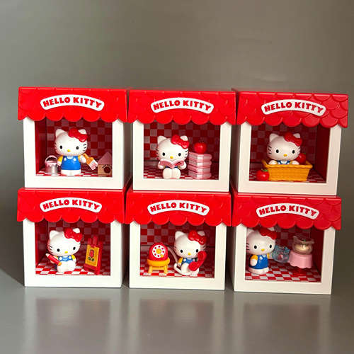 正版Hello Kitty趣味小屋系列微盒潮玩桌面摆件可爱女生生日礼物