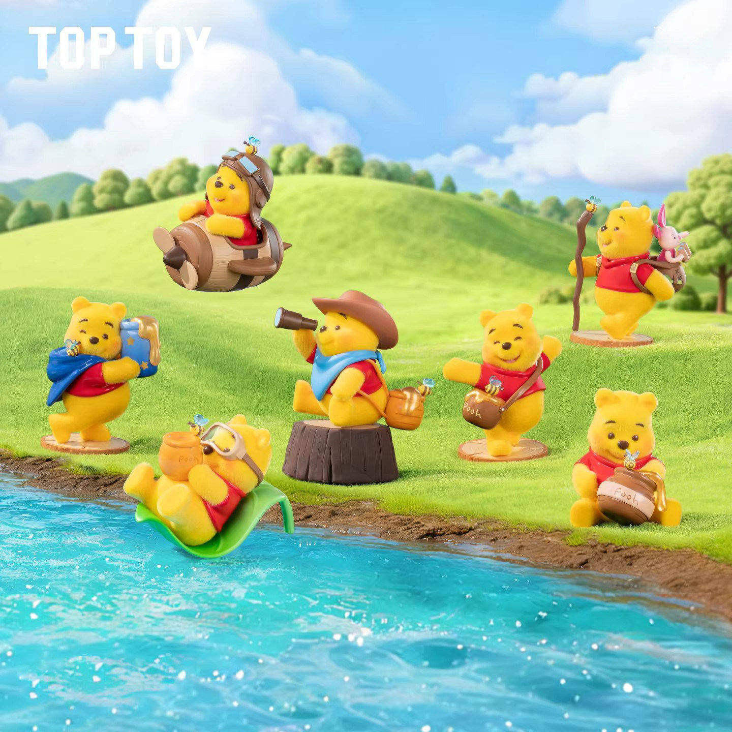 TOPTOY小熊维尼百年探蜜系列手办盲盒植绒公仔桌面装饰摆件礼物