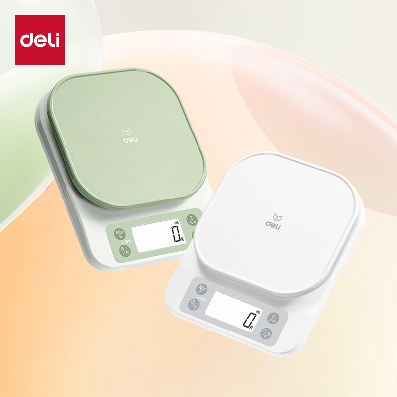 得力电子秤小型高精度厨房秤精准家用烘焙食物秤称重克数称5KG