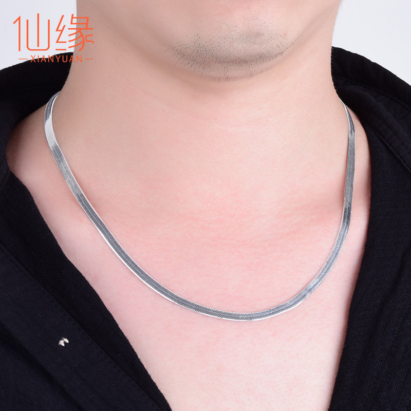 pt950铂金项链男蛇骨锁骨链男款实心正品白金项链pt999吊坠粗链