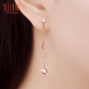 18k gold rose gold diamond earrings earrings female genuine diamond earrings earrings earrings masonry earrings four-leaf clover earrings