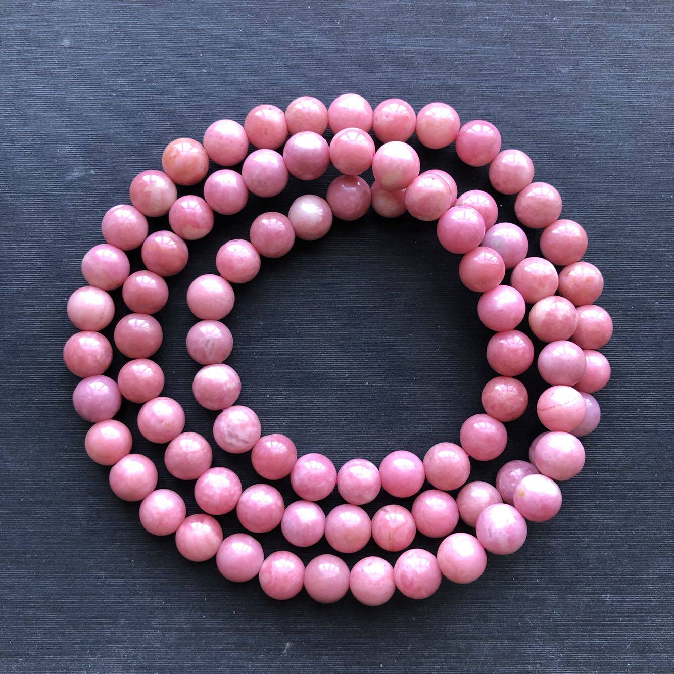 天然蔷薇辉全粉蔷薇三圈手串