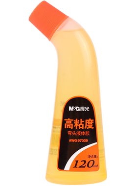 晨光97039办公财务胶水高粘度强力海绵头黄胶120ML液体胶弯头省力