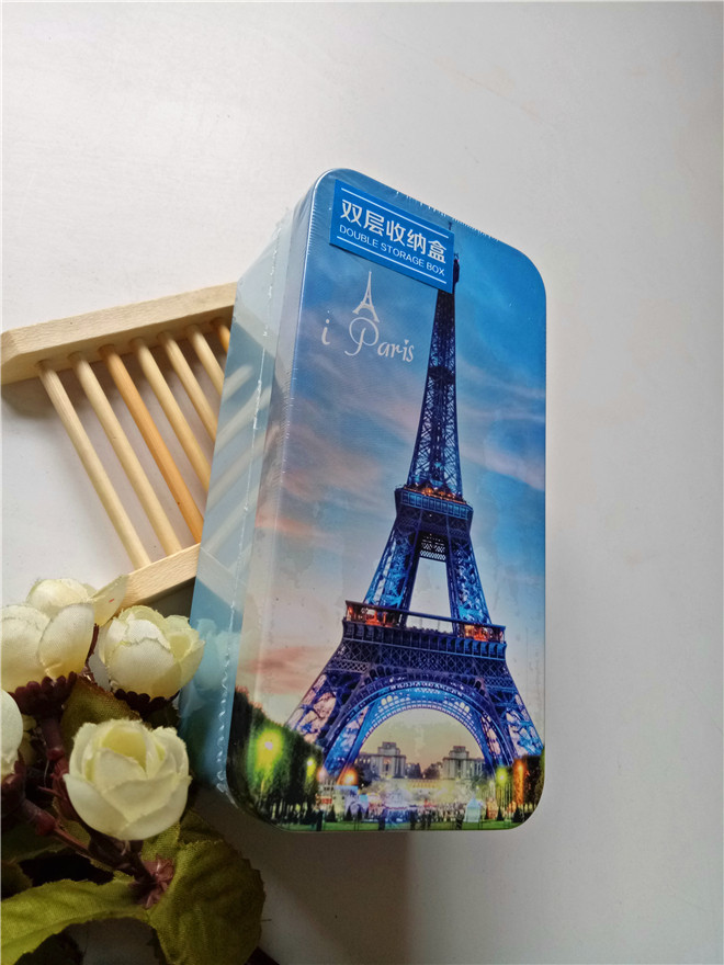 新款 花花姑娘 双层文具盒铁盒 唯美小希女孩多功能收纳盒 满包邮