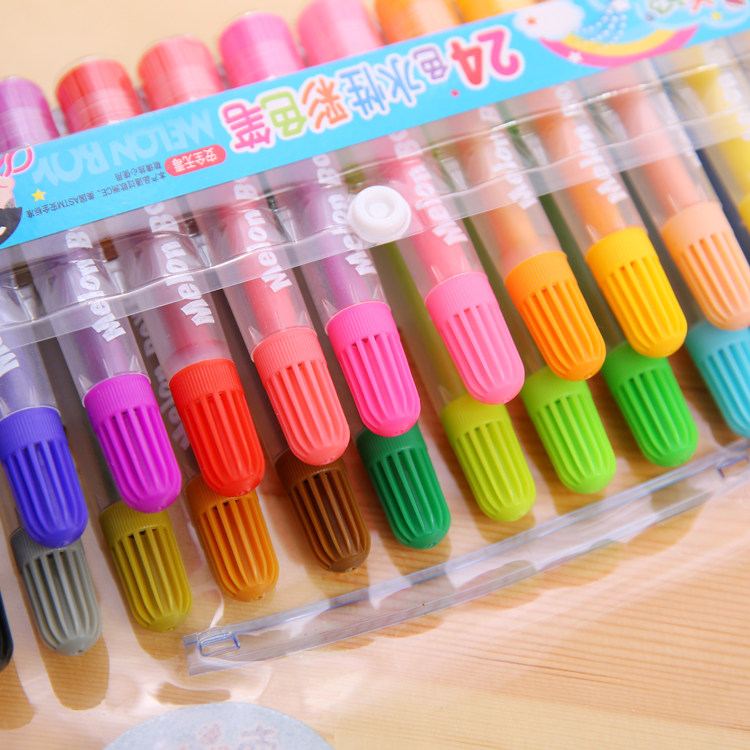 西瓜太郎水彩笔12 24 36色儿童绘画涂鸦笔 大容量没毒彩笔 满包邮