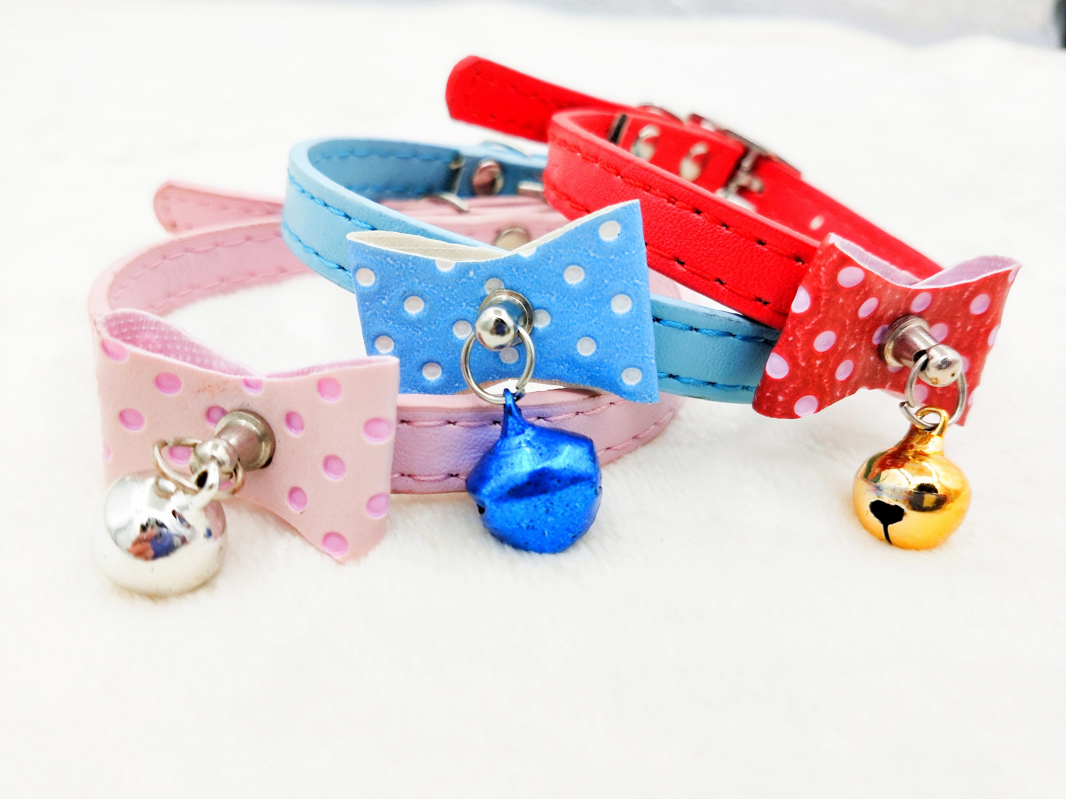 可爱风猫咪泰迪脖圈蝴蝶结铃铛防走丢宠物项圈小兔子饰品小型犬用