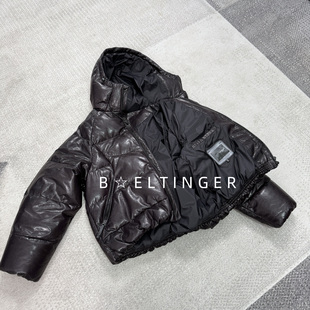 极寒系列高端真皮鹅绒服小山羊皮户外连帽羽绒服加厚保暖短款外套