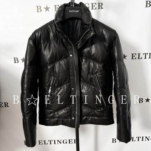 蓬松小牛皮羽绒服短款面包领保暖