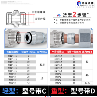 双头卡套直角弯头油管铜管接头1C9轻型1D9重型 碳钢液压过渡接头