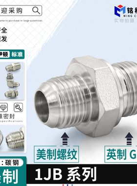 直通过渡接头美制JIC外螺纹74°外锥/英制外螺纹胶垫ED密封1JB-WD