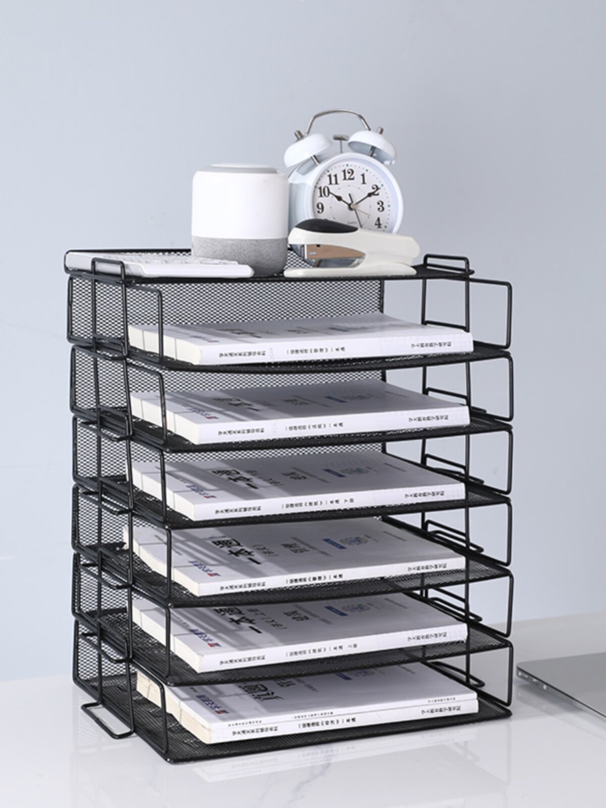 데스크탑 책장 사무실 책상 북엔드 스토리지 주최자 다층 대용량 INS 높은 찾고 파일 스토리지 랙