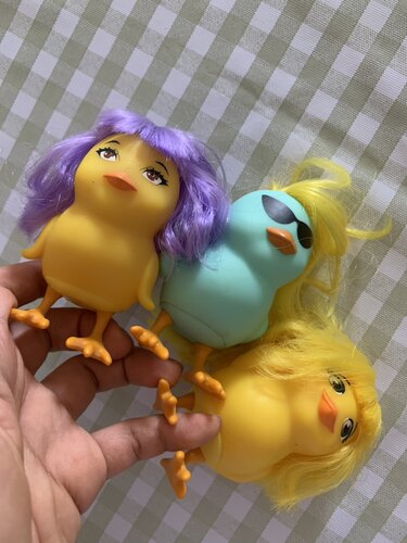 打包三个 正版jakks  Chicks with Wigs 3寸 小鸡手办模型