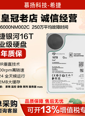 希捷银河 ST16000NM002C 企业级服务器氦气机械硬盘16tb NAS 存储