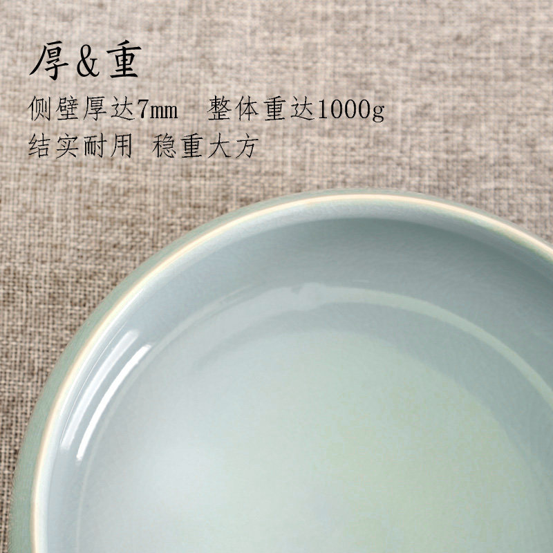 汝窑陶瓷水仙花盆大号水仙盆碗莲睡莲铜钱草盆水培圆形中式装饰盆