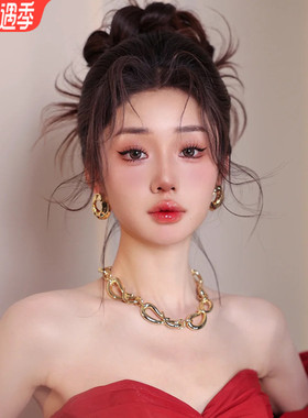 新娘项链耳环金属高级感礼服饰品