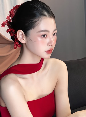 新娘丝带丝绒挂脖子飘带纯色丝巾围脖巾领巾礼服敬酒服晨袍配饰品