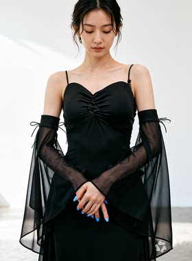 新娘手套雪纺喇叭袖防晒遮手臂手袖套礼服敬酒服晨袍服装服饰配件
