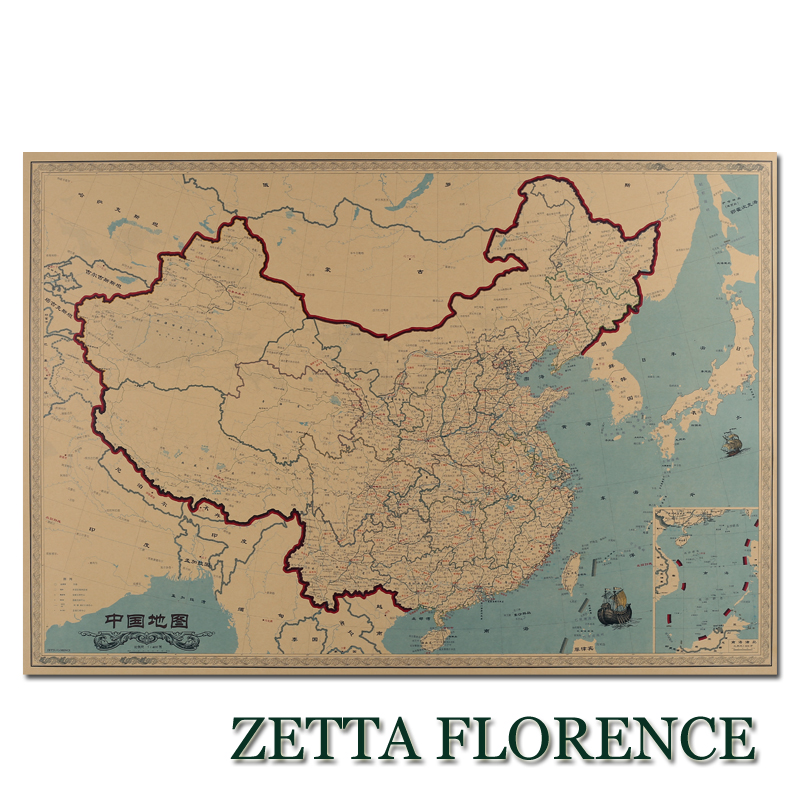 复古牛皮纸旅行足迹实用装饰画