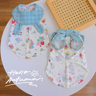 宠物蝴蝶结衬衣纸样 狗狗衣服diy材料包 泰迪比熊秋款可爱衬衣diy