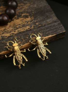 黄铜蟋蟀挂件工艺品摆件实心昆虫