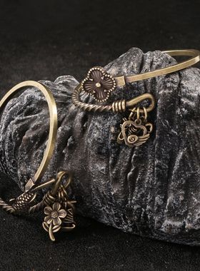 纯铜手镯女古风小海豚锦鲤少女心