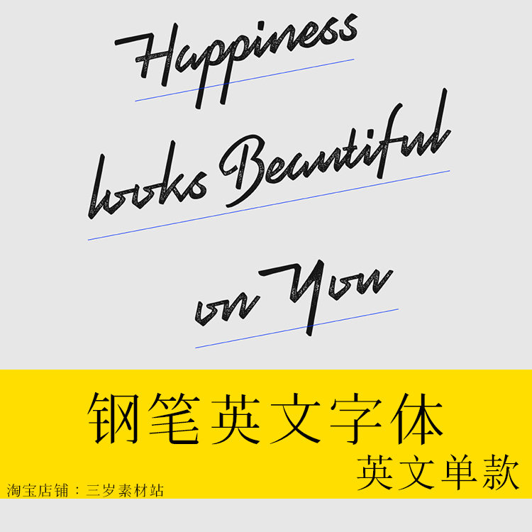 复古简约风格清新钢笔英文签名字体 海报logo标识设计