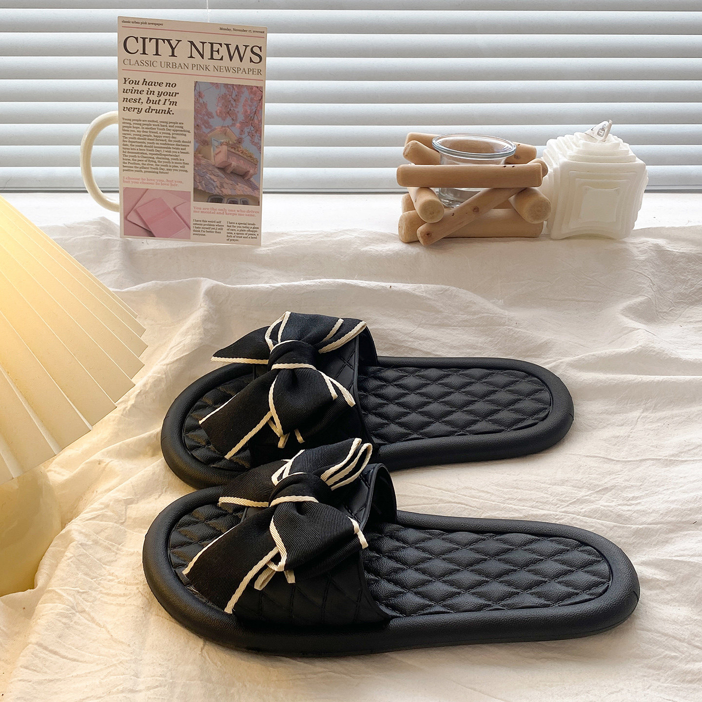 织带蝴蝶结~拖鞋女夏外穿2026新款网红平底一字拖百搭沙滩凉拖女,女鞋,一字拖,淘宝优惠券,粉丝福利购,淘宝优惠卷