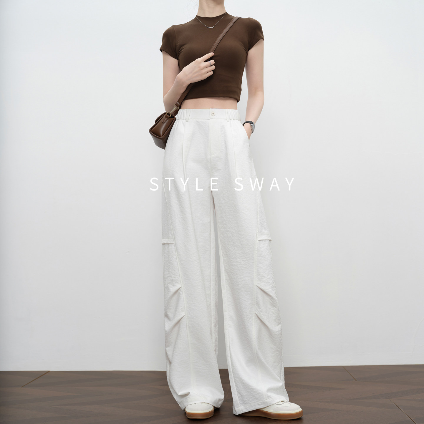 白色工装裤女款2026新款春季高个子加长直筒美式休闲弯刀阔腿裤子,女装/女士精品,休闲裤,淘宝优惠券,粉丝福利购,淘宝优惠卷