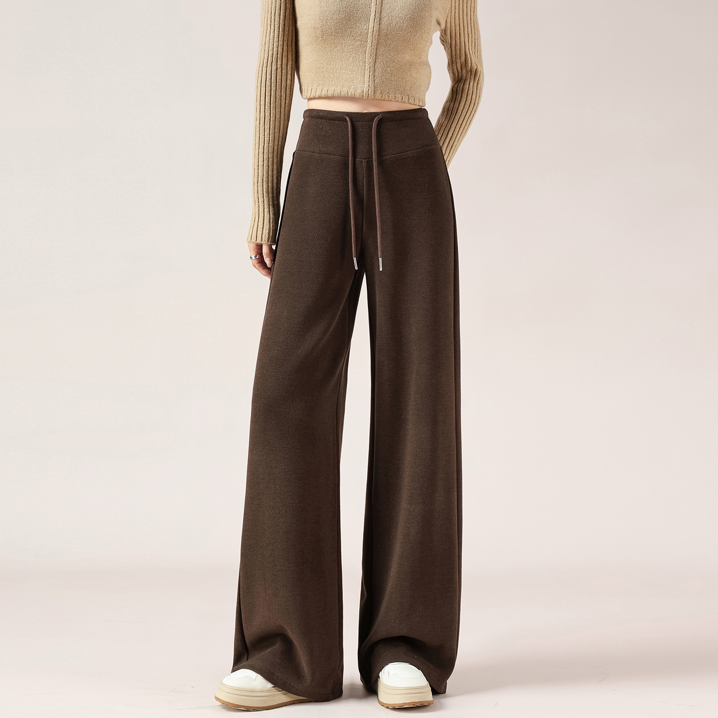 宽松显瘦高腰小个子九分窄版卫裤