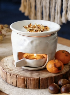 老榆木炉垫 香薰炉白色烤茶炉 烤雪松 提香炉蜡烛烘茶醒茶恒温炉