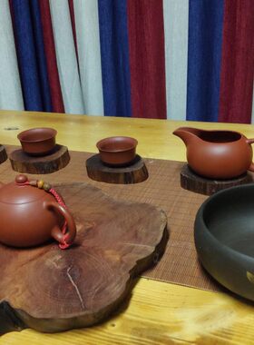 川岛屋日式花梨木杯垫木质茶道茶杯垫托玻璃杯子垫咖啡杯隔热垫