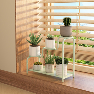 花架子多层绿萝多肉桌面收纳置物架阳台客厅办公桌上铁艺花盆架子