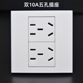 86型十孔电源插座 10A二位小五孔双5孔开关面板10孔暗装 墙壁插座