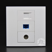 SC光纤宽带面板 免打RJ45电脑 86型网络光纤墙壁插座 TV有线电视